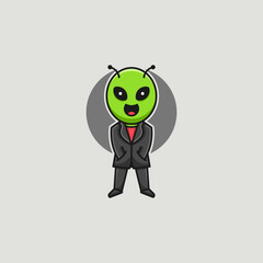 alien logo design wearing office clothes