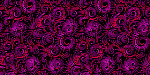 Purple vector seamless abstract floral  pattern