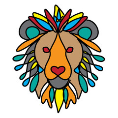 Vector simple colorful illustration: polygon style animal logo creation