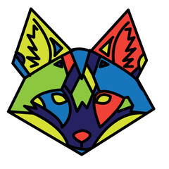 Vector simple colorful illustration: polygon style animal logo creation