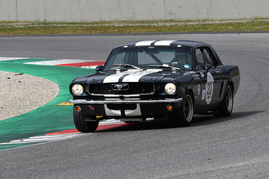 Scarperia, 3 April 2022: Ford Mustang 289 1965 driven by unknown in action during Mugello Classic 2022 at Mugello Circuit in Italy.