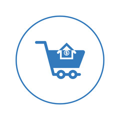 Buying home shopping cart icon | Circle version icon |