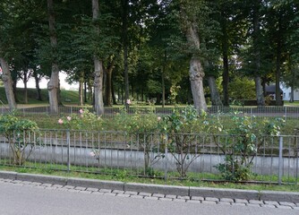 Absperrung, Zaun an der Strasse