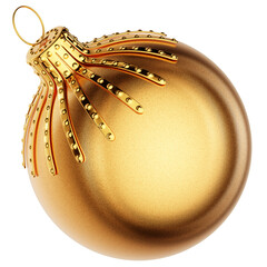 Merry Christmas and Happy New Year Xmas ball golden bauble.