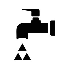 Kitchen water faucet tap icon | Black Vector illustration |