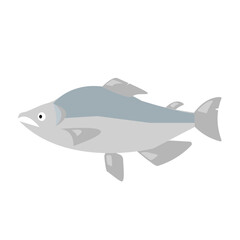Сhildren's illustration cute pink salmon