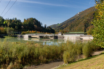 Wasserkraftwerk an der Enns, bei Grossramming, Oberösterreich