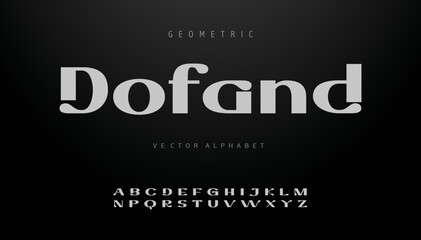 DOFAND Sports minimal tech font letter set. Luxury vector typeface for company. Modern gaming fonts logo design.