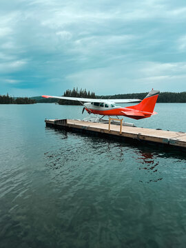 Seaplane Parked By The Dock On Lake Superior