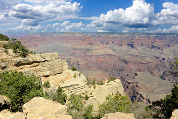 Panoramic views along the South Rim of the Grand Canyon in Arizona