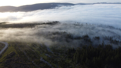 Clouds layered above the landscape