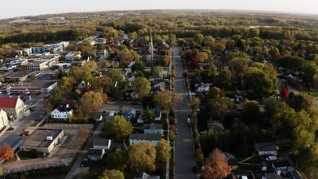 Small town USA with church