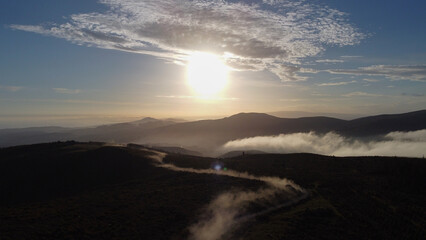 Clouds layered above the landscape