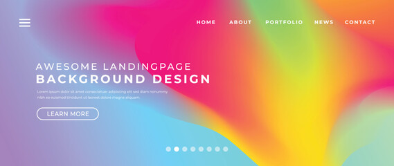 Website page gradient background vector. Modern digital wallpaper with vibrant color, fluid abstract gradient shapes. Futuristic illustration landing page design for commercial, advertising, branding.