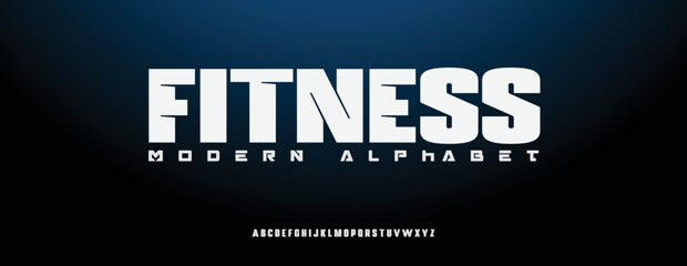 FITNESS  Elegant alphabet letters font and number. Classic Lettering Minimal Fashion Designs. Typography modern serif fonts decorative vintage design concept. vector illustration