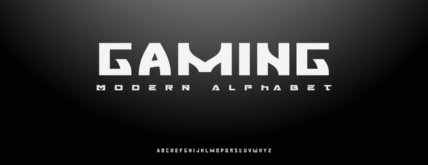 GAMING  Elegant alphabet letters font and number. Classic Lettering Minimal Fashion Designs. Typography modern serif fonts decorative vintage design concept. vector illustration