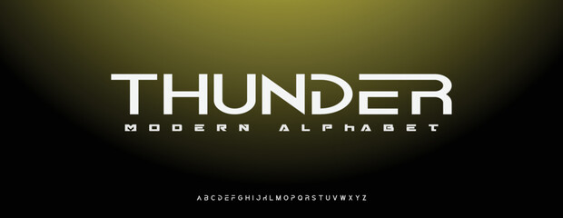 THUNDER  Elegant alphabet letters font and number. Classic Lettering Minimal Fashion Designs. Typography modern serif fonts decorative vintage design concept. vector illustration