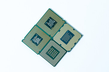 Computer processor CPU  Central processing unit microchip  isolated on white background