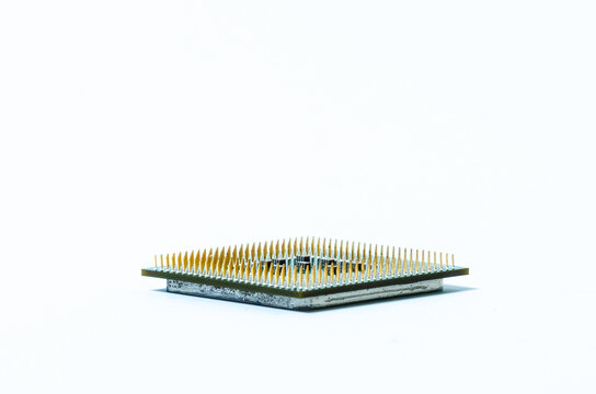 Computer processor CPU  Central processing unit microchip  isolated on white background