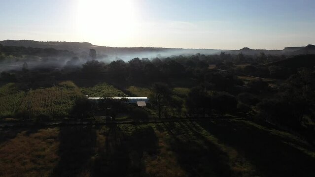 Amanecer entre las nubes en la selva de Nochistlan Zacatecas Mexico