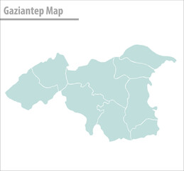 Fototapeta na wymiar gaziantep map illustration vector city of turkey