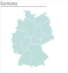 Germany map. illustration vector detailed Germany map with all state names