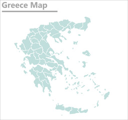 Naklejka premium Greece map illustration vector detailed Greece map with states