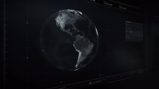 Close-up. Authentication Process. Choosing the Mission Protocol. Ukraine is Being Analyzed for the Satellites. Gaining the Access to the Satellite Footage of the Air Base. Computer User Interface. - Powered by Adobe