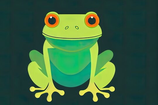 A Frog in a Coat, isolated 2d illustration. Calm anthropomorphic casually dressed frog, wearing a cloak. A tranquil tall fellow. Humanized toad. A stranger. An animal character with a human body
