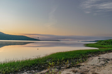sunrise over the river