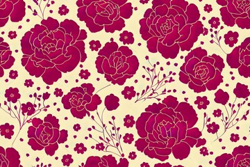 Obraz premium Romantic seamless floral pattern. Seamless pattern can be used for wallpaper, pattern fills, web page backgrounds, surface textures. Gorgeous seamless floral background. Eps 10