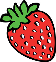 strawberry icon isolated on white.