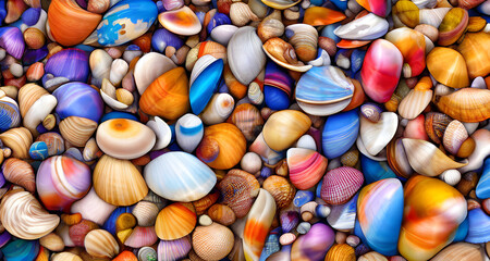 Illustration of Colourful Sea Shells