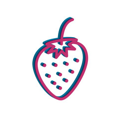 Strawberry icon 3D design template