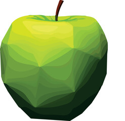 Polygon apple - low poly apple