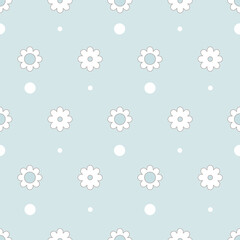 Seamless pattern with daisy flower