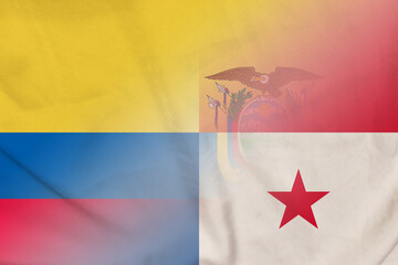 Obraz na płótnie Canvas Ecuador and Panama national flag international relations PAN ECU