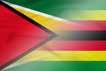 Guyana and Zimbabwe official flag international contract ZWE GUY