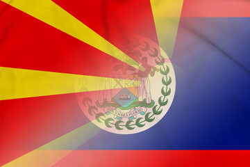 Macedonia and Belize national flag transborder negotiation BLZ