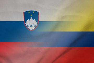 Slovenia and Colombia political flag transborder contract COL SVN