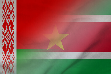 Belarus and Suriname state flag international negotiation SUR BLR