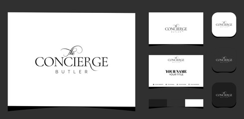 Template Logo Creative The Concierge Butler Club. Creative Template with color pallet, visual branding, business card and icon.