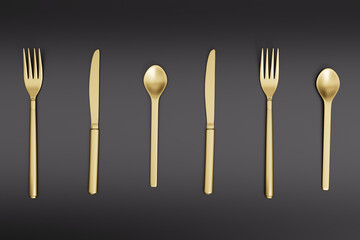 3d rendering different tableware picture