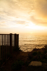 A sunset over the pacific ocean