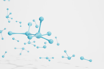 3d rendering dna and molecule