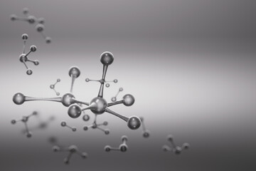 3d rendering dna and molecule