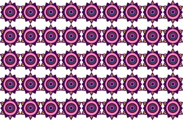 purple mandalas, seamless pattern with flowers