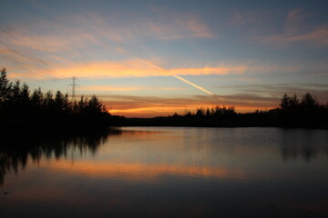 sunset over lake