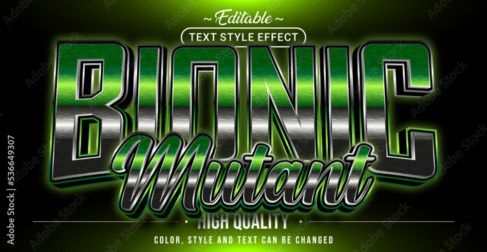 Poster Editable text style effect - Bionic Mutant text style theme.