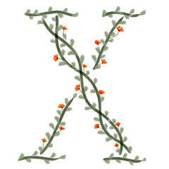 floral alphabet font png